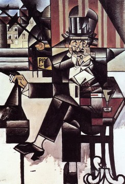 hombre en el café 1912 Juan Gris Pinturas al óleo